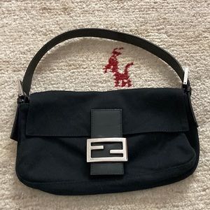 AUTHENTIC FENDI 90’s NYLON NEOPRENE LEATHER CLOTH BAGUETTE BAG SEX & THE CITY!!